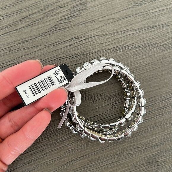 Silver rhinestones bracelet set - Picture 7 of 9